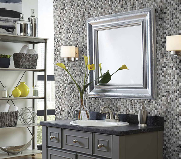 Small bathroom with extra storage space